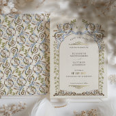 Gedempt Bewaar de datum Victoriaans Royal Wedding Folie Uitnodiging