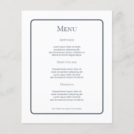 Gedempt Blauw Gepersonaliseerd Bruiloft Menu