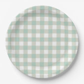 gedempt Classic Gingham Check Pset Pattern Papieren Bordje (Voorkant)