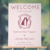 Gedempt Dusty Roos Welkom met Soft Script Acryl Bord (Neutraal)