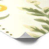  gedempt geel bloempatroon plant poster (Hoek)