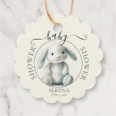 Gedempt gevulde konijn BABY SHOWER rond Bedankjes Labels (Achterkant)