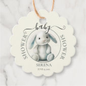 Gedempt gevulde konijn BABY SHOWER rond Bedankjes Labels (Voorkant)