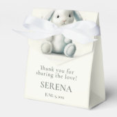 Gedempt gevulde konijntje BABY SHOWER Bedankdoosjes (Voorkant Zijde)