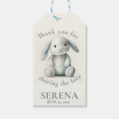 Gedempt gevulde konijntje BABY SHOWER Cadeaulabel (Voorkant)