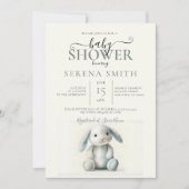 Gedempt gevulde konijntje BABY SHOWER Kaart (Voorkant)
