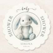 Gedempt gevulde konijntje BABY SHOWER Kartonnen Onderzetters (Voorkant)