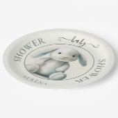 Gedempt gevulde konijntje BABY SHOWER Papieren Bordje (Gekanteld)