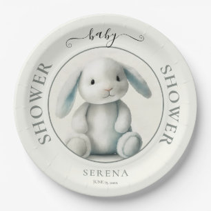 Gedempt gevulde konijntje BABY SHOWER Papieren Bordje