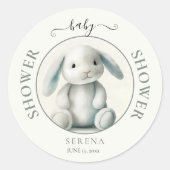 Gedempt gevulde konijntje BABY SHOWER Ronde Sticker (Voorkant)