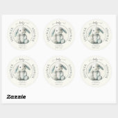 Gedempt gevulde konijntje BABY SHOWER Ronde Sticker (Vel)