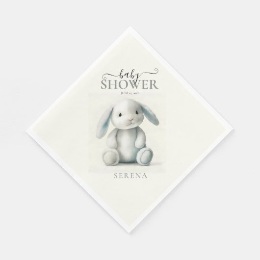 Gedempt gevulde konijntje BABY SHOWER Servet (Hoek)