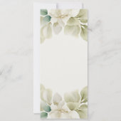 Gedempt groen blad gepersonaliseerde bruiloft menu kaart (Achterkant)