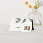 Gedempt groen blad twee kamers bruiloft plaatskaartje (Voorkant)