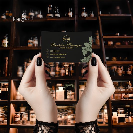 Gedempt groen en donkergrijs Visitekaartje