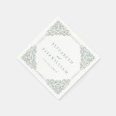 gedempt groen Lijst bruiloft Servet (Hoek)