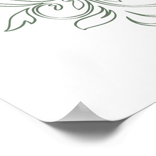 gedempt groen Lijst bruiloft welkom Poster (Hoek)