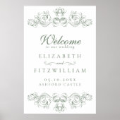 gedempt groen Lijst bruiloft welkom Poster (Voorkant)