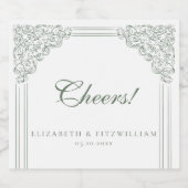 gedempt groen Lijst Cheers Bier Etiket (Enkel label)