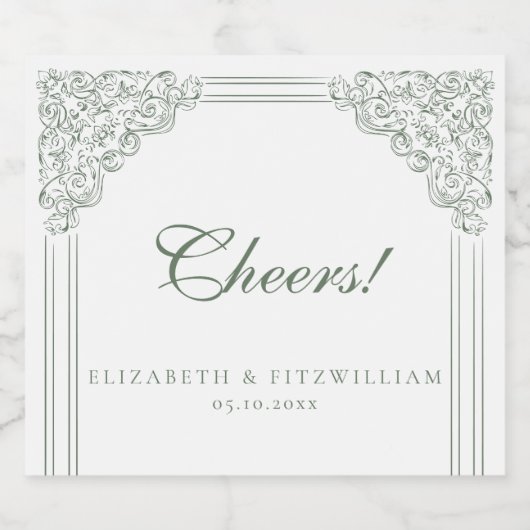  gedempt groen  Lijst Cheers Bier Etiket (Enkel label)