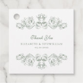  gedempt groen  Lijst Dank u Bedankjes Labels (Voorkant)