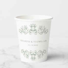  gedempt groen  Lijst Dank u Papieren Bekers