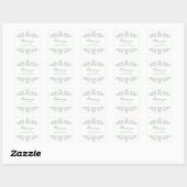 Gedempt groen   Lijst Elegant Script Vierkante Sticker (Vel)