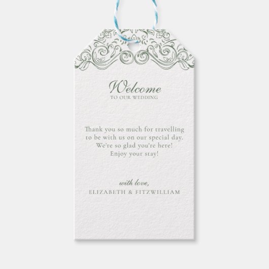 gedempt groen Lijst welkom Cadeaulabel (Voorkant)