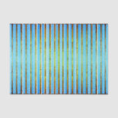 Gedempt Groen, Wit, en Blauwgroen Striped Tissuepapier (Voorkant)