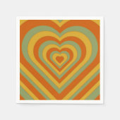 Gedempt Groovy Retro gelaagd hart Servet (Voorkant)