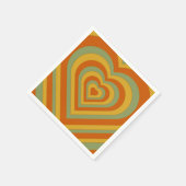 Gedempt Groovy Retro gelaagd hart Servet (Hoek)