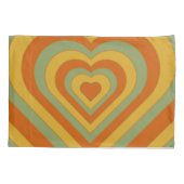 Gedempt Groovy Retro Zeven gelaagd hart Kussensloop (Achterkant-Links)