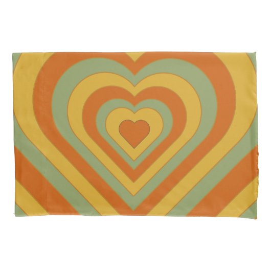 Gedempt Groovy Retro Zeven gelaagd hart Kussensloop (Voorkant-Links)