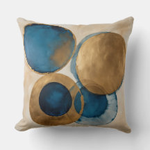 Gedempt koper en Blauwe cirkel kunst