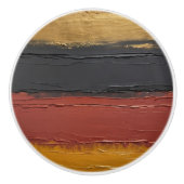 Gedempt koper, goudoker, marsala en houtskool keramische knop (Voorkant)