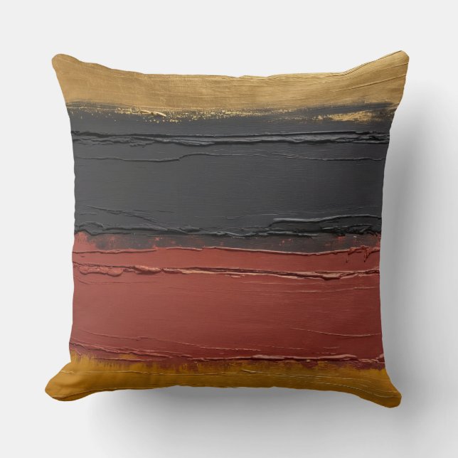 Gedempt koper, goudoker, marsala en houtskool kussen (Voorkant)