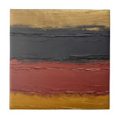 Gedempt koper, goudoker, marsala en houtskool tegeltje (Voorkant)