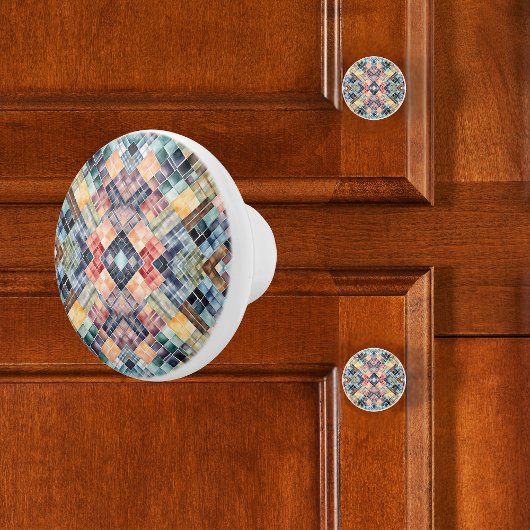 gedempt mozaïek keramische knop