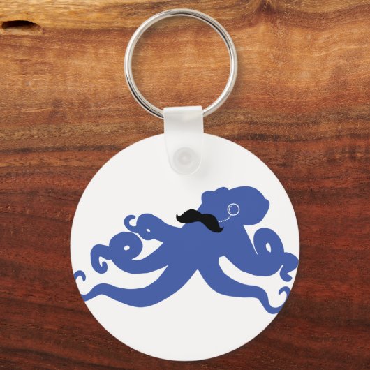 gedempt octopus met een monocle sleutelhanger (Voorkant)