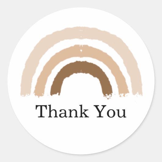 Gedempt regenboog baby shower dank u ronde sticker (Voorkant)