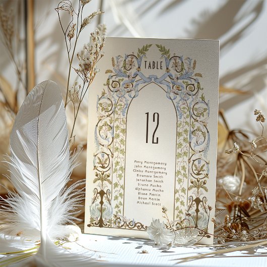 Gedempt Royal Victoriaans Bloemen Tafelnummer