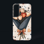 gedempt Storm Samsung Galaxy Hoesje<br><div class="desc">Een schemerige bloemige opstelling met hints van sinaasappel en grijs storm.</div>