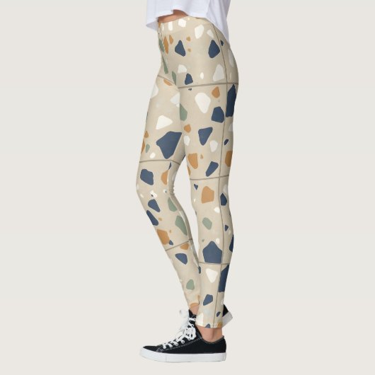 gedempt terrazzo-patroon leggings (Links)
