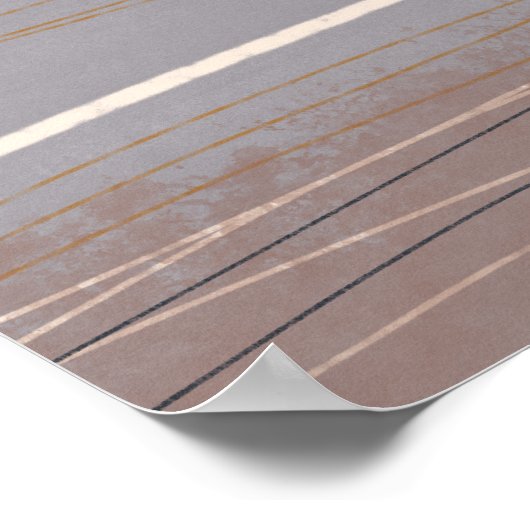 Gedempte aardetinten plum Minimalistische Abstract Poster (Hoek)