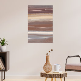 Gedempte aardetinten plum Minimalistische Abstract Poster