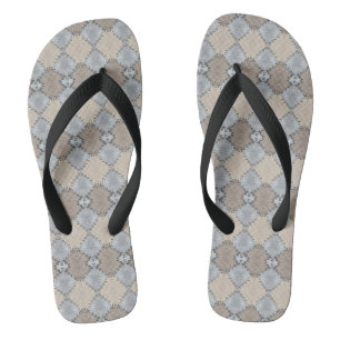Gedempte aardetone patroon teenslippers