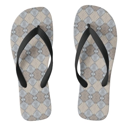 Gedempte aardetone patroon teenslippers (Voetbed)