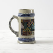 Gedempte aardse folk art patchwork quilt bierpul (Links)