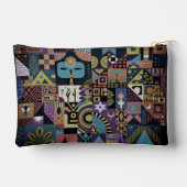 Gedempte aardse folk art patchwork quilt etui (Achterkant)