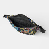 Gedempte aardse folk art patchwork quilt heuptasje (Open)